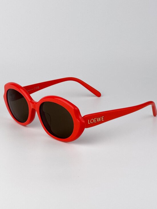 Loewe LW40147F 42E Oval Sunglasses – Shiny Orange / Brown main image 8